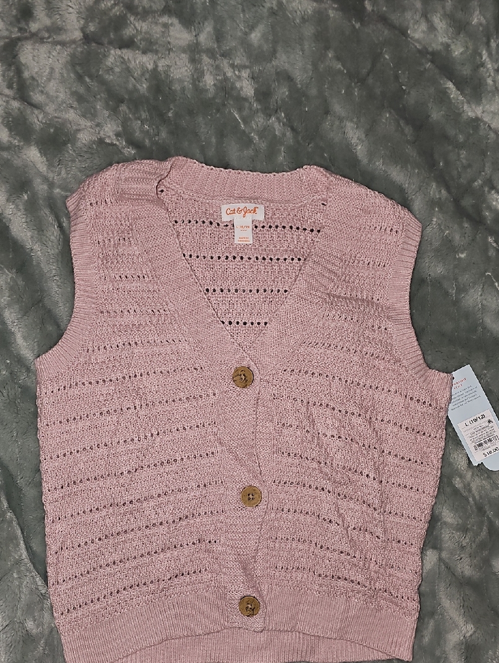 Girls Cat & Jack Sweatrr Vest Size 10/12